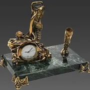 Бронзовые часы «Шахтёрские» с одним пеналом — необычный подарок — фотография 2