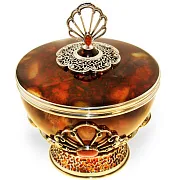 Декоративная сахарница из янтаря — фотография 3