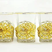 Бокалы для виски "Паук" 3шт. Позолота — фотография 4