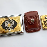 Подарочный набор "Портсигар, зажигалка, чехол". Златоуст — фотография 3