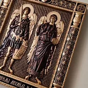 Резная Икона Архангелы Михаил и Гавриил — красивый подарок — фотография 2