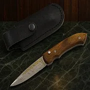 На память: Рабочий складной нож №4, дамаск — фотография 1