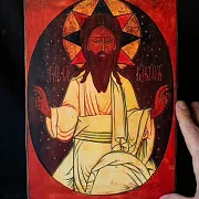 Икона деревянная "Господь Саваоф" — красивый подарок — фотография 1