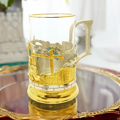Латунный подстаканник «Подарок строителю»