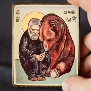 Две дорожных иконки. Серафим и Спиридон — красивый подарок — фотография 2