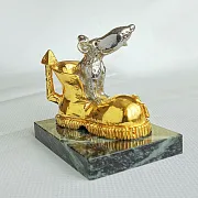 Фигурка из бронзы «Крыса в домике» — оригинальный подарок — фотография 3