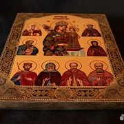 Икона Богоматери "Неувядаемый цвет со святыми" — фотография 3