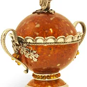 Бонбоньерка (сахарница) "Виноград" из янтаря — фотография 2